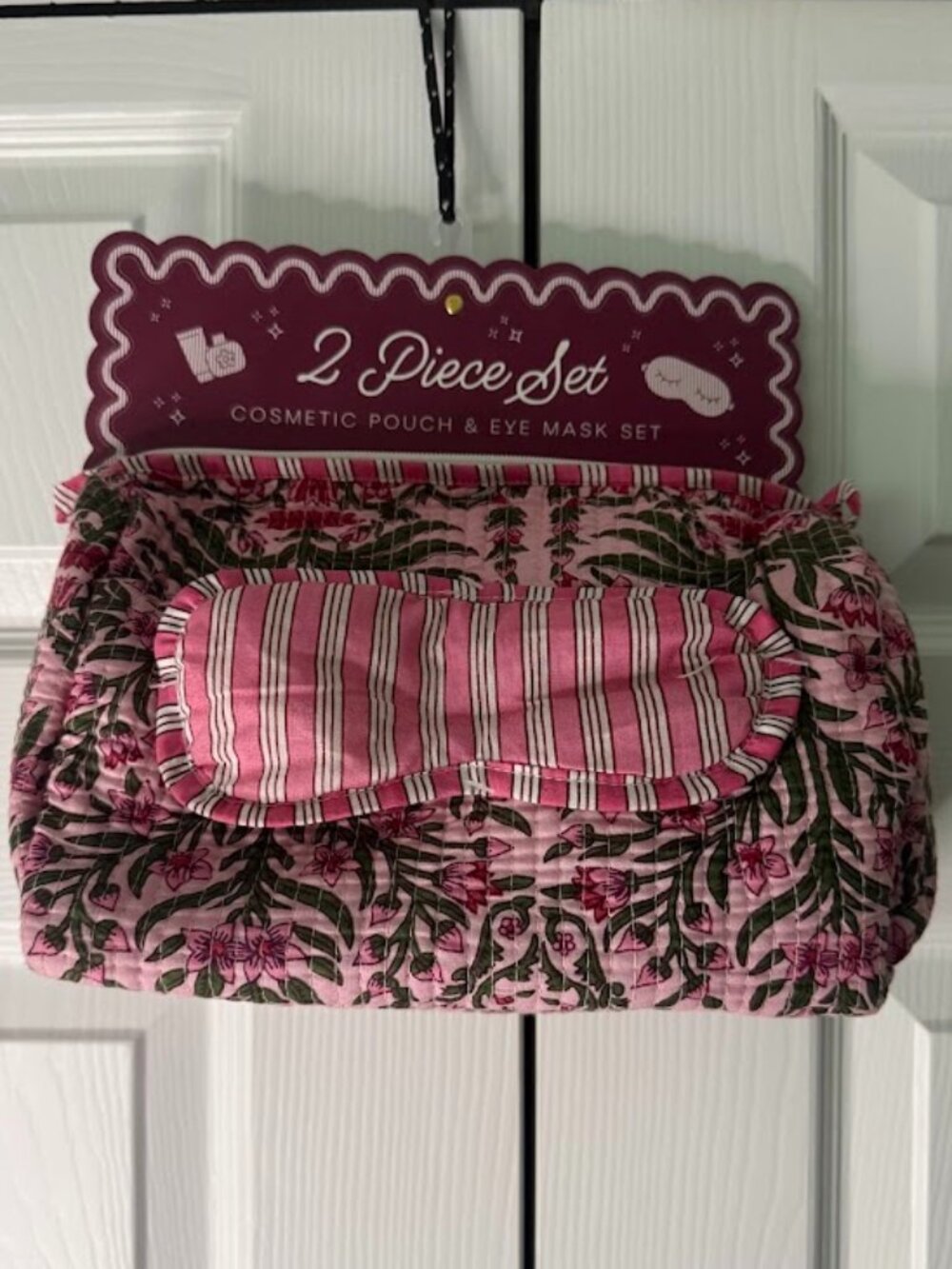 2 Piece Set Cosmetic Pouch Eye Mask Set